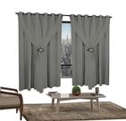 Cortina Corta Luz 2,00m X 1,40m 100% Blackout Com Voil Cinza Para Sala Ou Quarto Para Varão Simples Cortina Corta Luz 2,00m X 1,40m 100% Blackout Com Voil Cinza Para Sala Ou Quarto Para Varão Simples