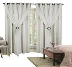Cortina Corta Luz 2,00m X 2,50m 100% Blackout Com Voil Branco Para Sala Ou Quarto Para Varão Simples Cortina Corta Luz 2,00m X 2,50m 100% Blackout Com Voil Branco Para Sala Ou Quarto Para Varão Simples