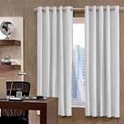 Cortina Corta Luz Ilhóis Bella Janela 360x250 cm Branco e Cinza Cortina Corta Luz Ilhóis Bella Janela 360x250 cm Branco e Cinza