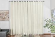 Cortina Corta Luz sala ou quarto com voal xadrez 2,00x1,70 para varão 2m cor palha