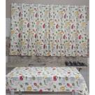 Cortina Cozinha 2,40 X 1,50 + Toalha De Mesa 2.00 X 1.50 Tolha Para 6 Lugares