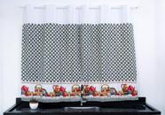 Cortina Cozinha Estampada 2,0MX1,4M Para Varão De 2M - Especialista Enxovais
