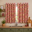 CORTINA COZINHA OXFORD ESTAMPADA VERMELHO 1,20m X 2,00m