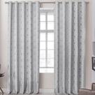 Cortina Dalia Jacquard Estampado Floral 2,00m X 1,70m Sala Quarto Varão 2m - Cinza