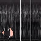 Cortina de alumínio preta Backdrop Keyali, pacote com 4 unidades, 100x253 cm