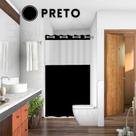 Cortina de Banheiro com Visor Transparente em PVC Cortina de Box Banheiro Antimofo Preta Branca Cinz