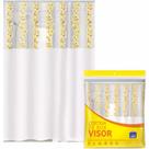 Cortina de Box Banheiro 1,35 x 2m Com Visor Flores R.620K
