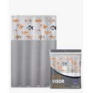 Cortina de Box Banheiro Carpas Com Visor 1,35 x 2m R620T
