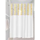 Cortina de Box Banheiro Com Visor Flores 1,35 x 2m R.620K