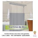 Cortina de Box com visor sem silk com gancho trilho - Várias cores