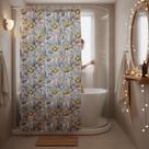 Cortina de Box NY Estampada 1,80x1,80m com Ganchos Poliéster Resistente Banheiro