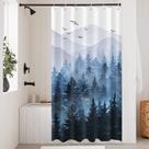 Cortina de chuveiro Accnicc Stall Blue Misty Forest 90x180cm Cortina de chuveiro Accnicc Stall Blue Misty Forest 90x180cm