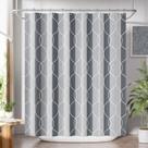 Cortina de chuveiro Amazer Bath Cinza-Roxa Geométrica 180x180cm
