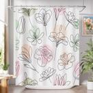 Cortina de chuveiro Amazer Bath Floral 180x180cm Poliéster