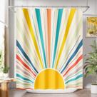 Cortina de chuveiro Amazer Bath Lavável 180x180cm Amarela