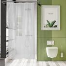 Cortina de chuveiro AmazerBath Clear Plastic 48x72cm com peso Cortina de chuveiro AmazerBath Clear Plastic 48x72cm com peso