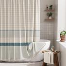 Cortina de chuveiro AmazerBath Farmhouse Boho com borlas 180x180cm