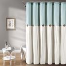 Cortina de chuveiro Awellife Farmhouse Blue Linen texturizada 180x180cm