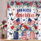 Cortina de chuveiro BATRUG God Bless America 4 de julho 70x70in