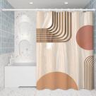 Cortina de chuveiro Boho Geométrica Impermeável Poliéster 180x200cm