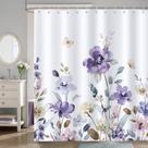 Cortina de chuveiro Bonhause Roxa Floral 183x183cm Poliéster Cortina de chuveiro Bonhause Roxa Floral 183x183cm Poliéster