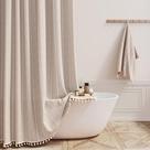 Cortina de chuveiro BTTN Boho Farmhouse Linen 200x180cm com ganchos