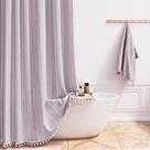 Cortina de chuveiro BTTN Boho Farmhouse Linen Rustic Lavender 72x72