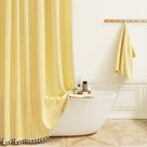 Cortina de chuveiro BTTN Boho Farmhouse Linen Rústica Amarela 180x180cm