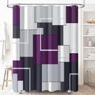 Cortina de chuveiro BTTN em tecido roxo com ganchos de plástico 180x180cm