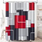 Cortina de chuveiro BTTN em tecido vermelho com ganchos de plástico 180x180cm