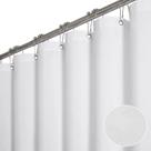 Cortina de chuveiro BTTN Linen Texturizada Branca Impermeável 182x182cm