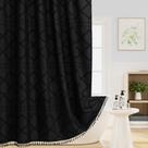 Cortina de chuveiro Caidlela Black Boho Woven 180x180cm