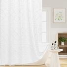 Cortina de chuveiro Caidlela Boho Tecido Branco 180x180cm Impermeável