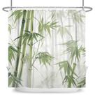 Cortina de chuveiro DASHAN verde bambu japonesa asiática 183x183cm