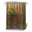 Cortina de chuveiro de bambu natural de poliéster impermeável 180x200cm