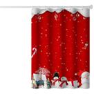 Cortina de chuveiro de Natal impermeável de poliéster 180x200cm