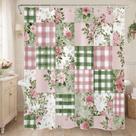 Cortina de chuveiro DEMCEAR Boho Floral Patchwork 180x150cm Cortina de chuveiro DEMCEAR Boho Floral Patchwork 180x150cm