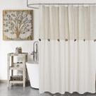 Cortina de chuveiro DOSLY IDÉES Farmhouse Bege Linho/Algodão 180x180cm