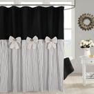Cortina de chuveiro DOSLY IDÉES Farmhouse Preta 180x180cm