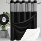 Cortina de chuveiro Dynamene Hook Free Extra Long 72x87cm preta Cortina de chuveiro Dynamene Hook Free Extra Long 72x87cm preta