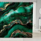 Cortina de chuveiro Feelyou Green Marble Impermeável 180x180cm Cortina de chuveiro Feelyou Green Marble Impermeável 180x180cm