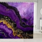 Cortina de chuveiro Feelyou Purple Marble Impermeável 180x180cm Cortina de chuveiro Feelyou Purple Marble Impermeável 180x180cm
