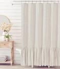 Cortina de chuveiro Felisa Beige Farmhouse Linen 180x200cm