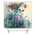 Cortina de chuveiro Floral Skeleton com impressão digital 180x200cm