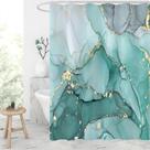 Cortina de chuveiro Gibelle Abstract Teal Marble 180x180cm poliéster Cortina de chuveiro Gibelle Abstract Teal Marble 180x180cm poliéster