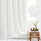 Cortina de chuveiro Gibelle White Boho Farmhouse 180x180cm Poliéster