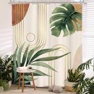 Cortina de chuveiro Glawry Boho Sage Green 153x180cm com ganchos