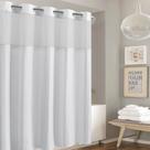 Cortina de chuveiro Hookless É um piscar de olhos! Listra de waffle 180x200cm Cortina de chuveiro Hookless É um piscar de olhos! Listra de waffle 180x200cm