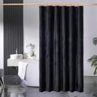 Cortina de chuveiro HYAWGE, tecido de veludo preto, 260 GSM, impermeável Cortina de chuveiro HYAWGE, tecido de veludo preto, 260 GSM, impermeável
