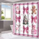 Cortina de chuveiro impermeável de poliéster 180x200cm de Natal